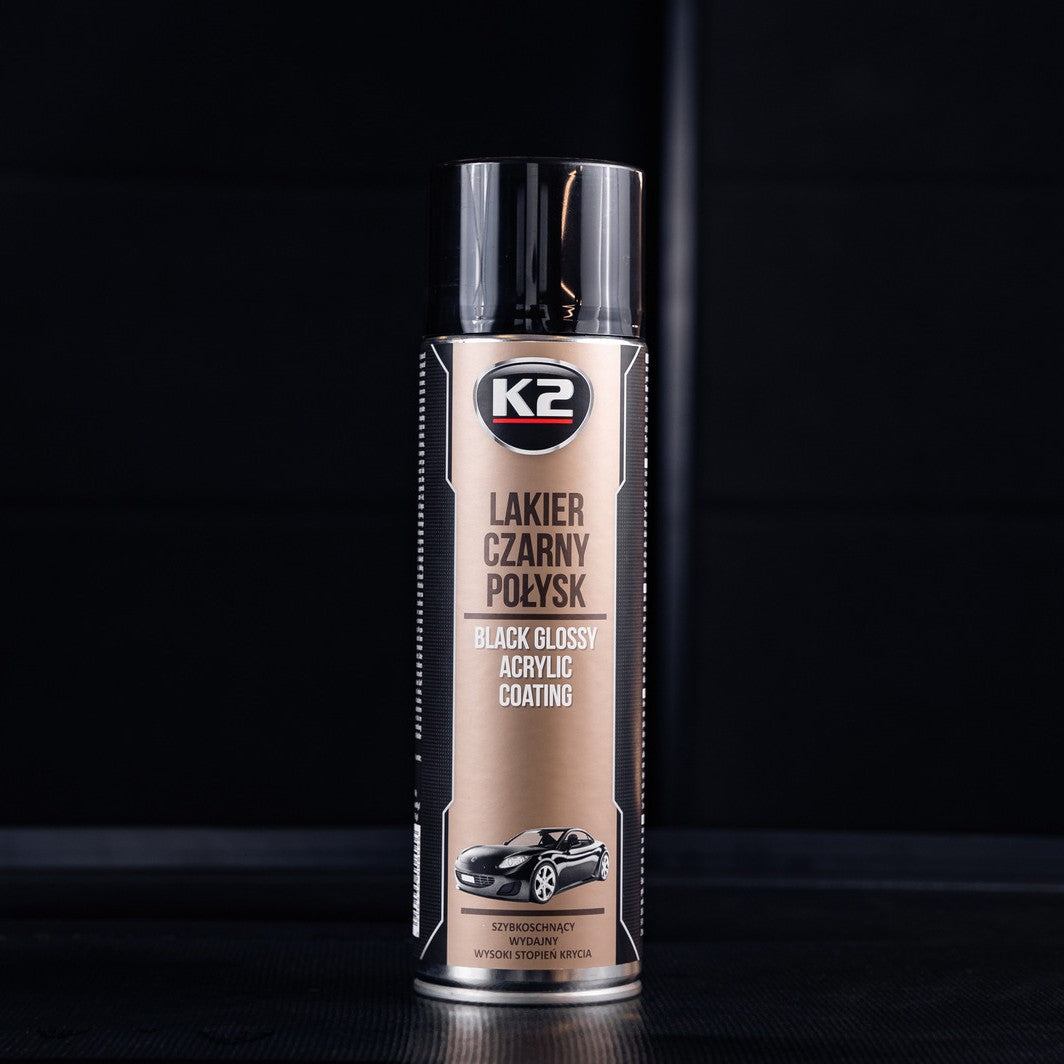 K2 LAKIER AKRYLOWY CZARNY POŁYSK 500 ML