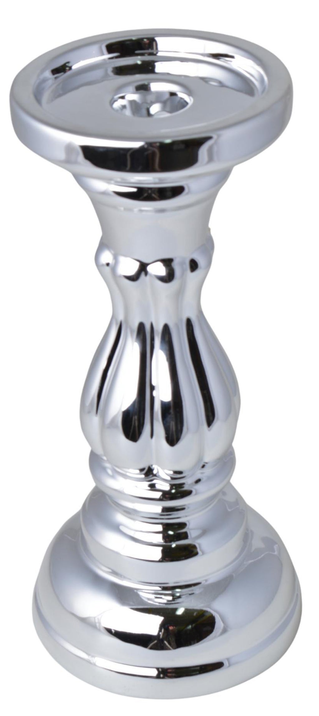 ŚWIECZNIK CERAMICZNY SREBRNY WYSOKI