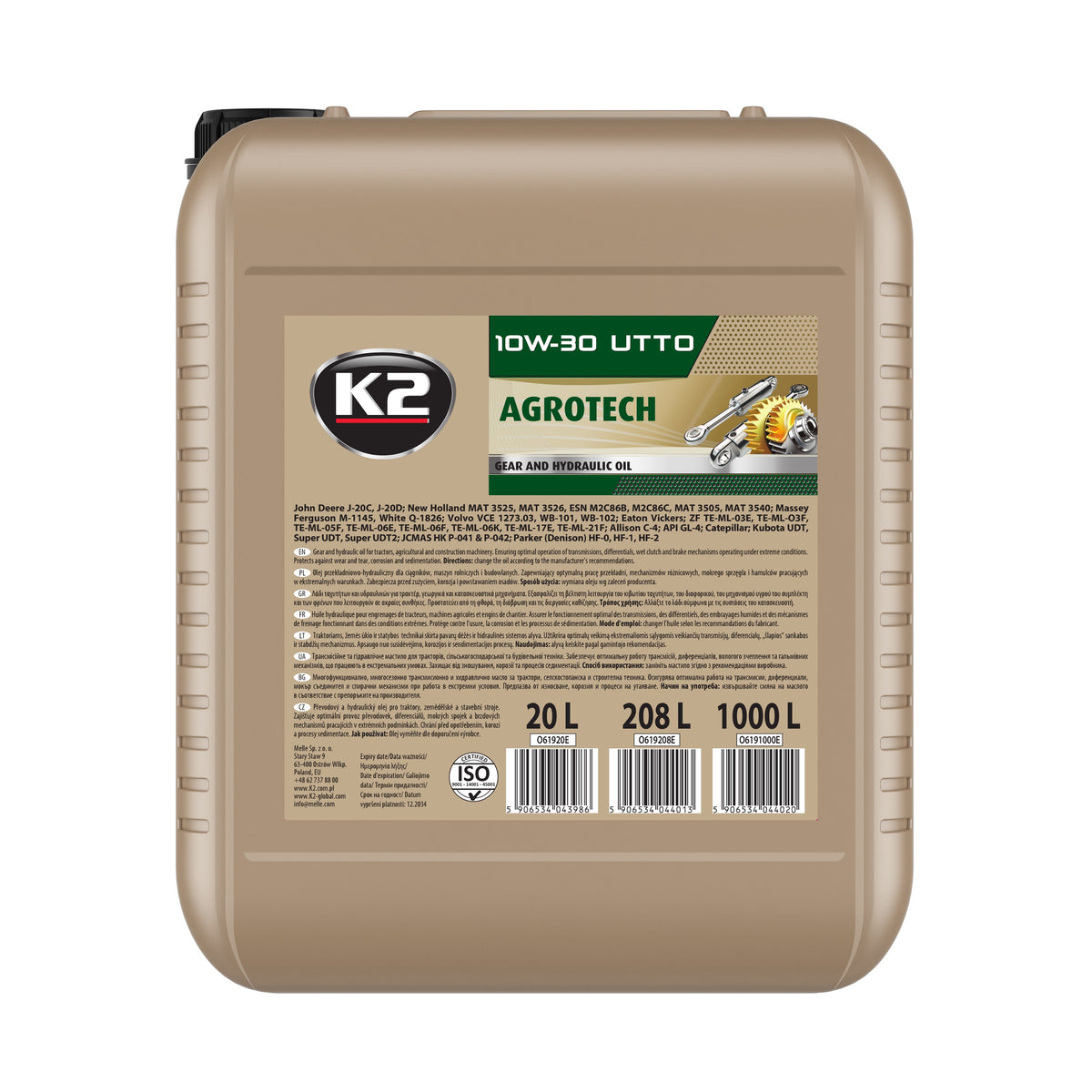 K2 AGROTECH 10W-30 UTTO  20L