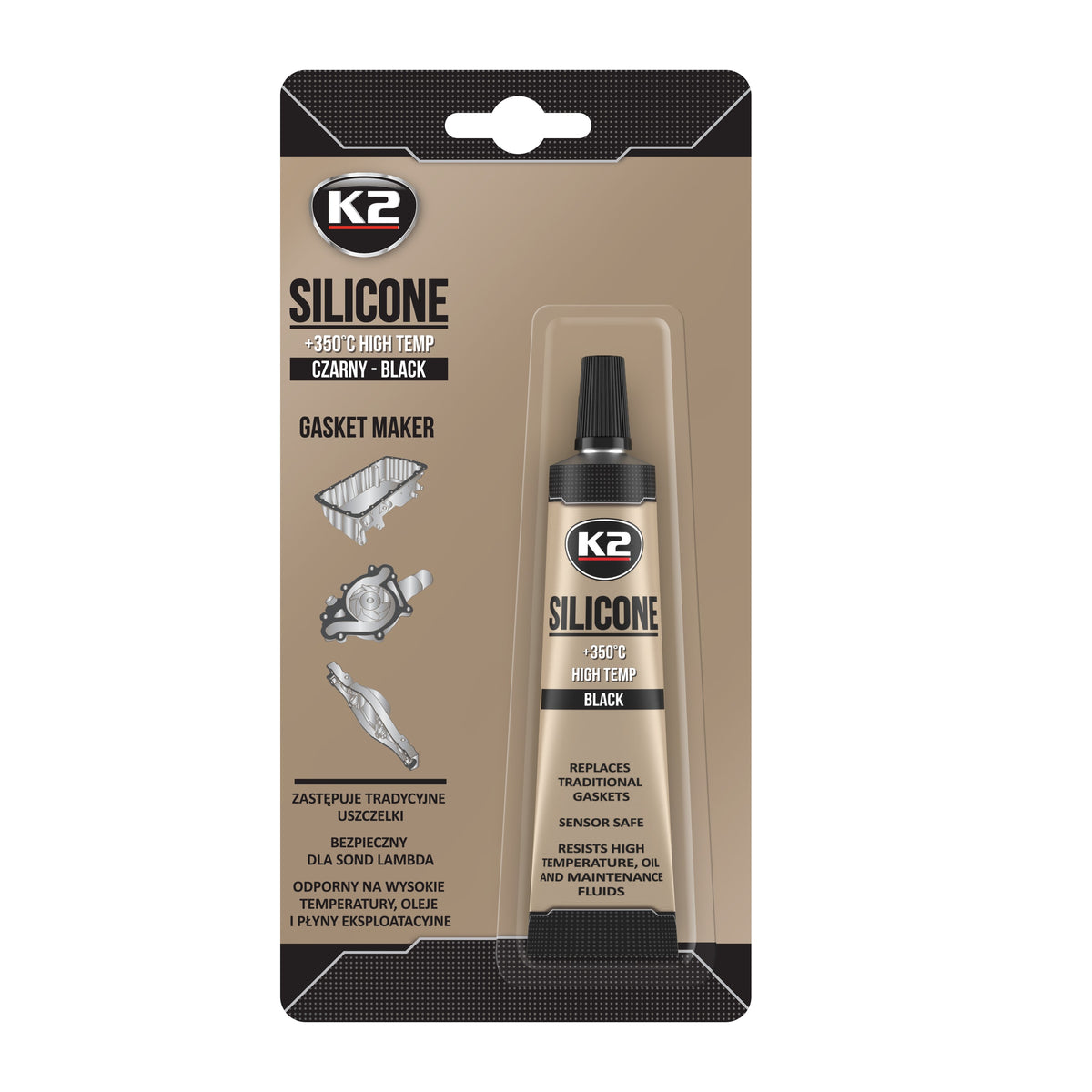 K2 SILIKON CZARNY BLISTER +350°C 21g
