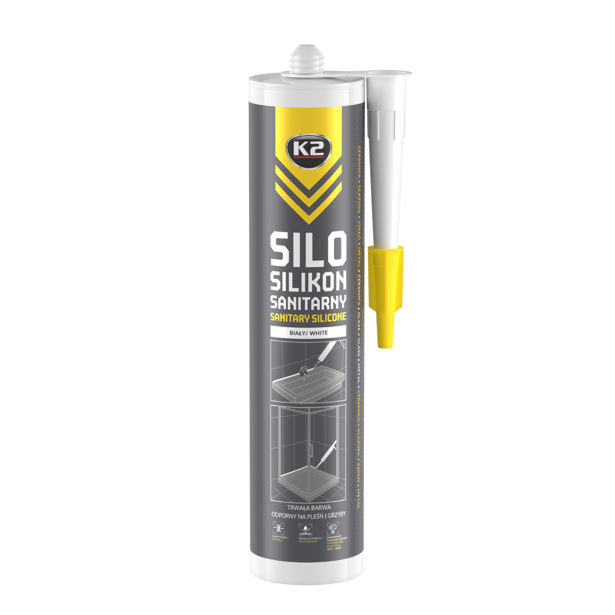 K2 SILO SILIKON SANITARNY BIAŁY 300ml