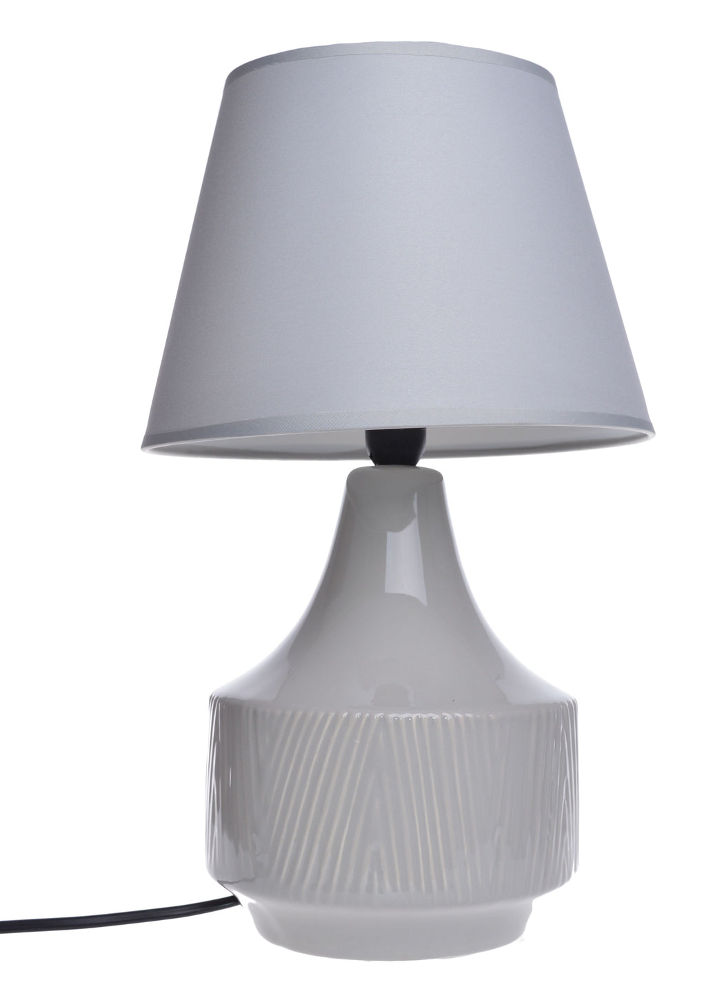 LAMPA CERAMICZNA BEŻOWA W PRĄŻKI