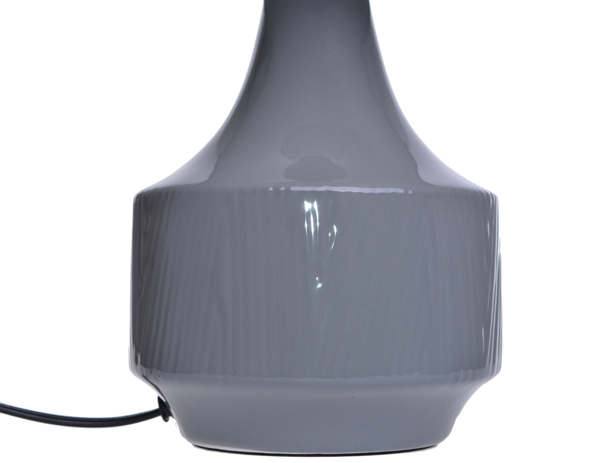 LAMPA CERAMICZNA SZARA W PRĄŻKI