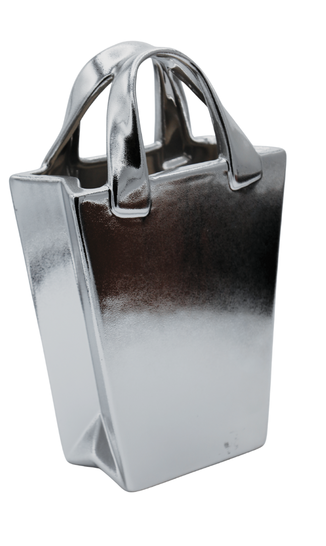 WAZON CERAMICZNY TOREBKA SUGAR SILVER