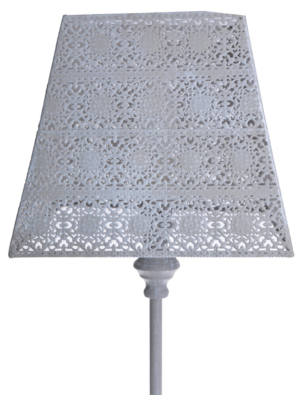LAMPKA NOCNA SZARA AŻUROWA