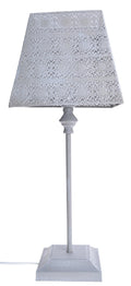 LAMPKA NOCNA SZARA AŻUROWA