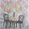 OBRAZ-DEKORACJA CIENNA ZE STOLIKIEM 50X50 CM