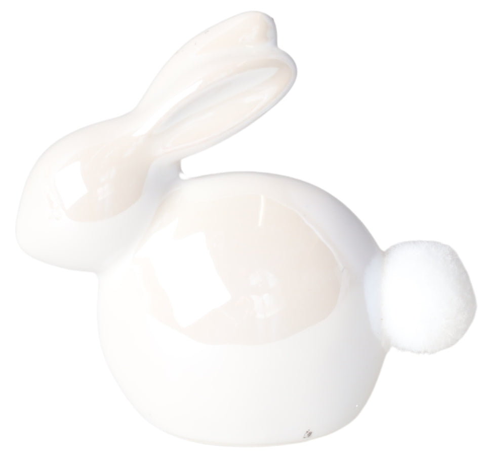 KRÓLICZEK CERAMICZNY MAŁY Z POMPONEM MIX 3 KOLORÓW