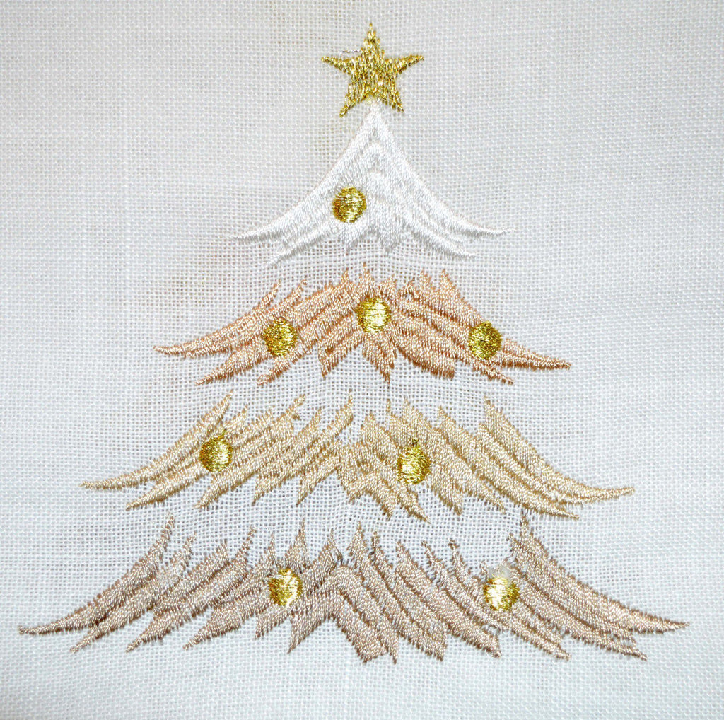 PODKŁADKA BIAŁA ZE ZŁOTĄ OBLAMÓWKĄ I WZOREM CHOINEK 30x45 cm