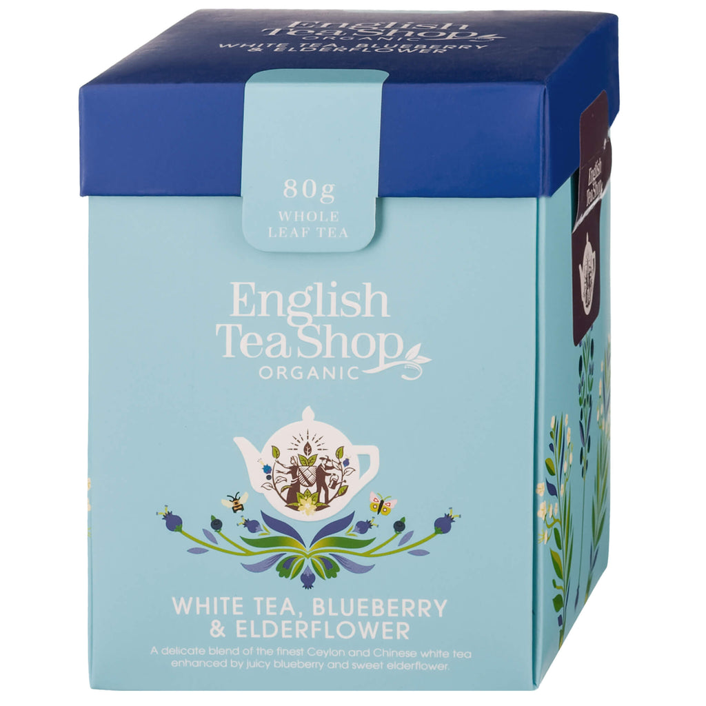 White Tea, Blueberry & Elderflower - herbata sypana 80g, data 17.04.2026