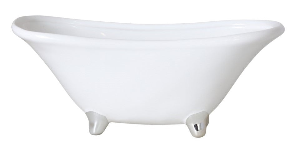 WANIENKA CERAMICZNA BIAŁA NA SREBRNYCH NÓŻKACH