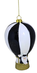 BOMBKA PLASTIKOWA BALON CZARNO-BIAŁY Z MIKOŁAJEM