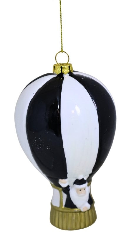 BOMBKA PLASTIKOWA BALON CZARNO-BIAŁY Z MIKOŁAJEM