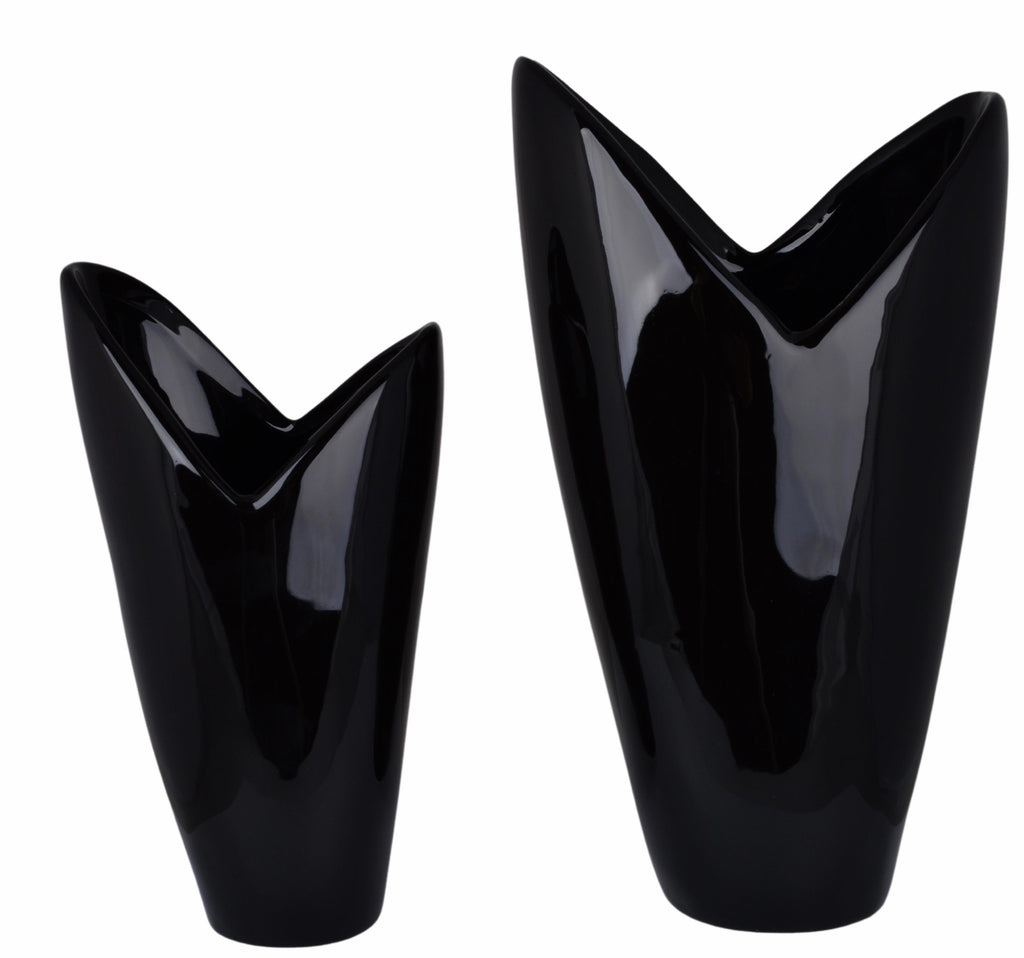WAZON CERAMICZNY CZARNY DUŻY