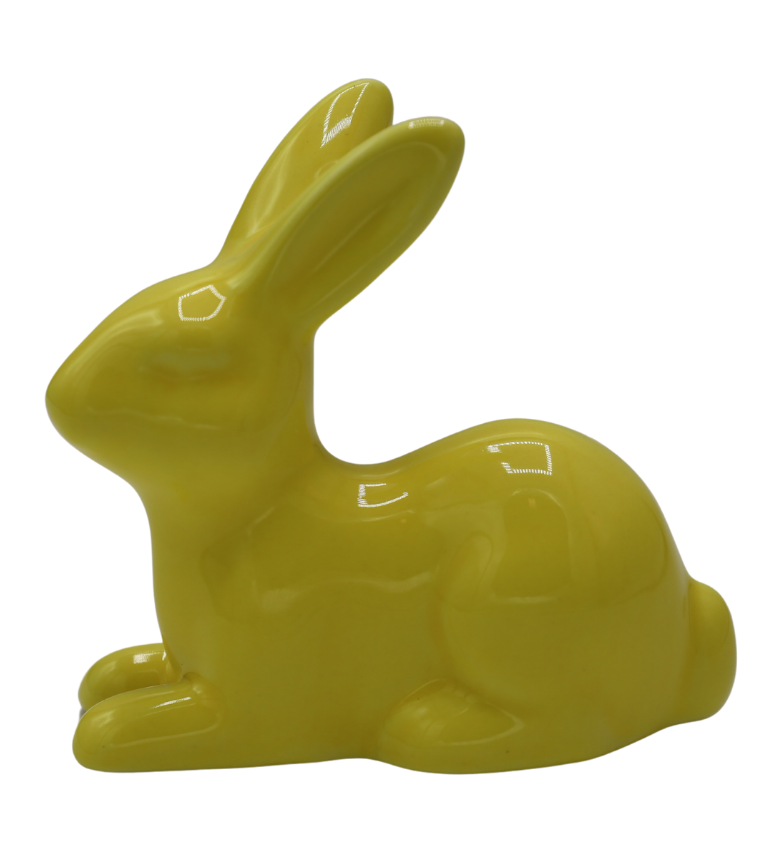 KRÓLIK CERAMICZNY LEŻACY ZÓŁTY MINI