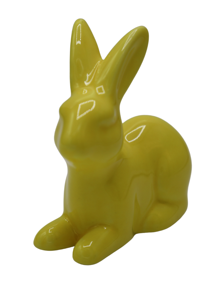 KRÓLIK CERAMICZNY LEŻACY ZÓŁTY MINI