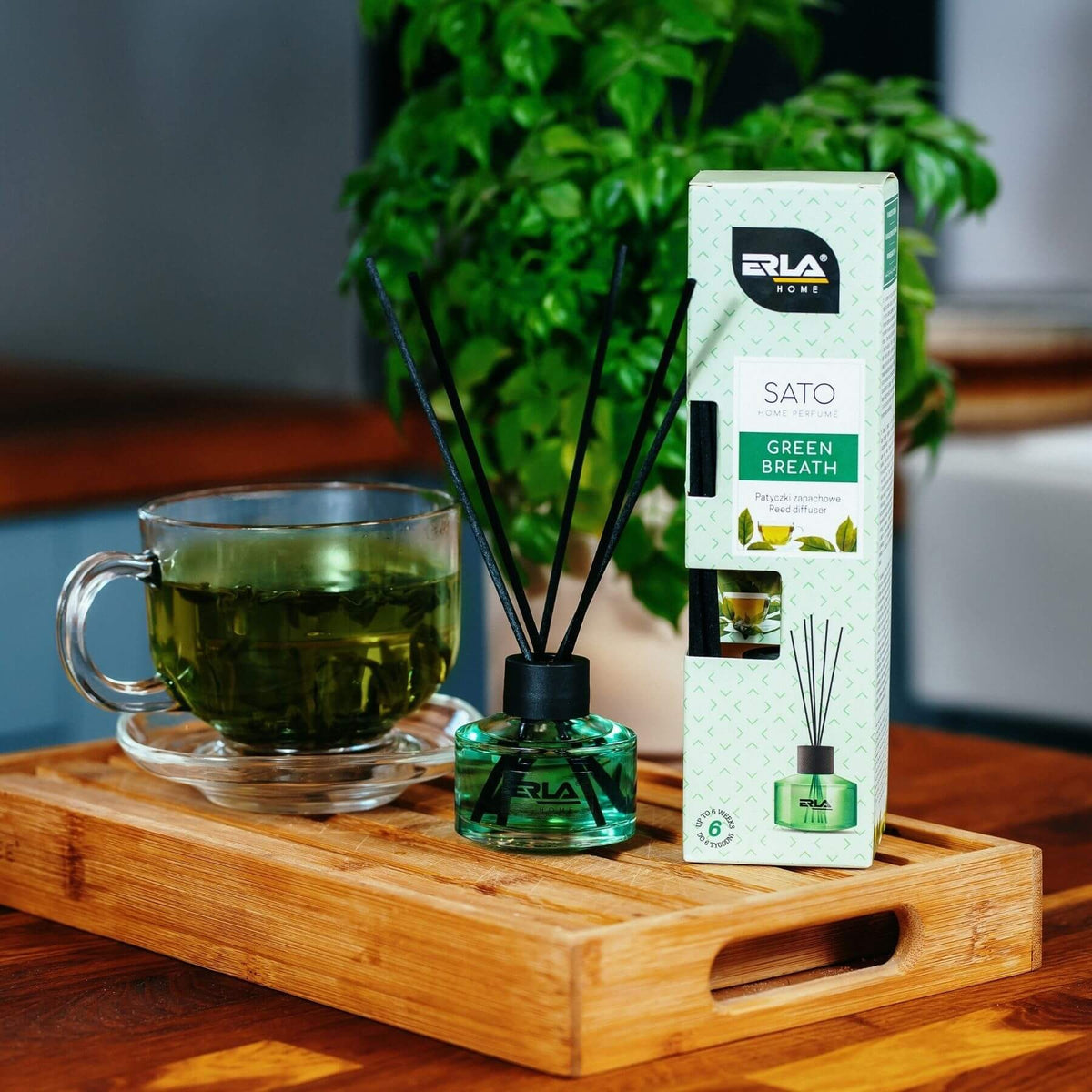 ERLA HOME SATO GREEN BREATH - Patyczki zapachowe 50ml
