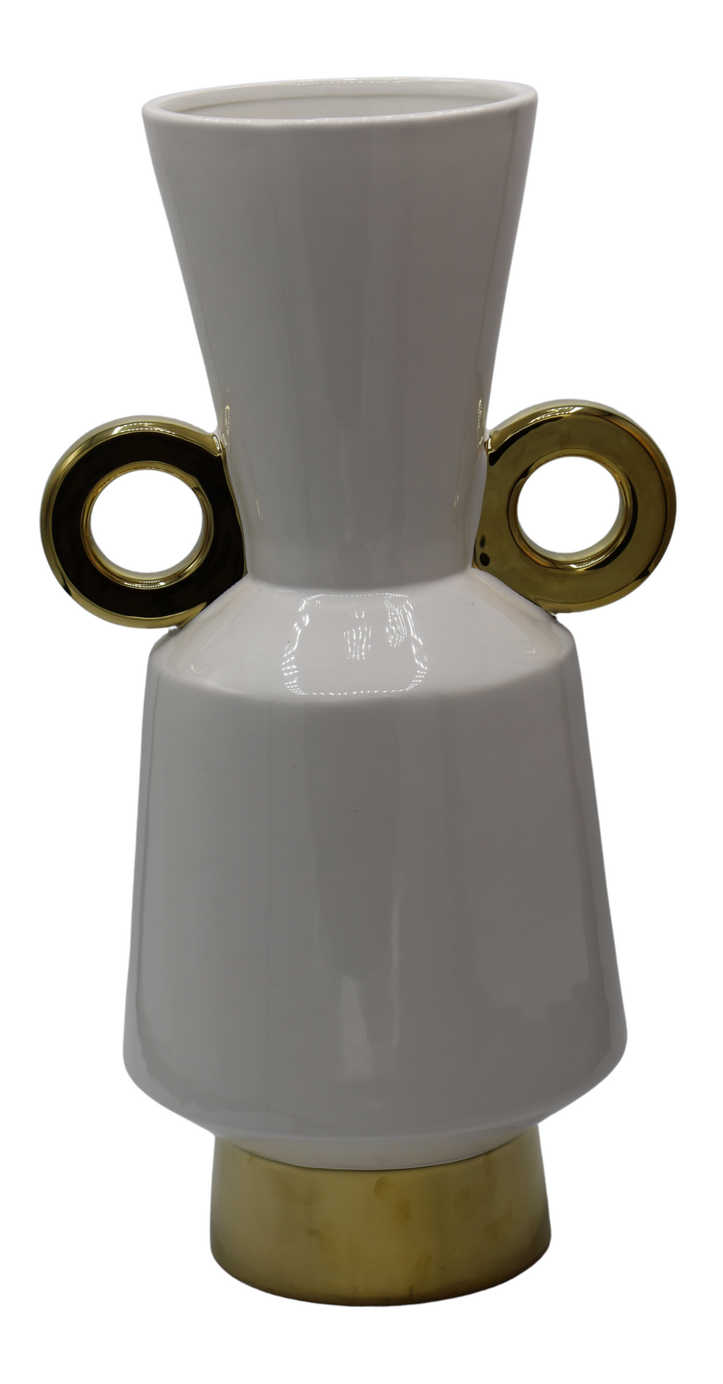 WAZON CERAMICZNY BIAŁO-ZŁOTY