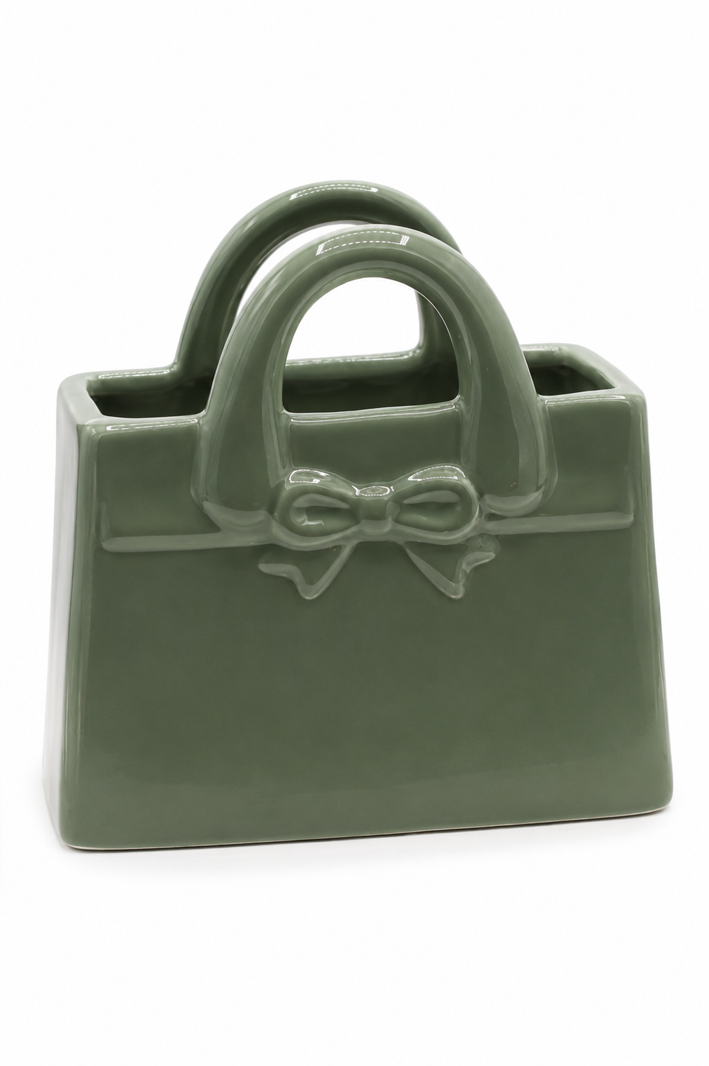 WAZON CERAMICZNY TOREBKA SZAŁWIOWA Z KOKARDKĄ