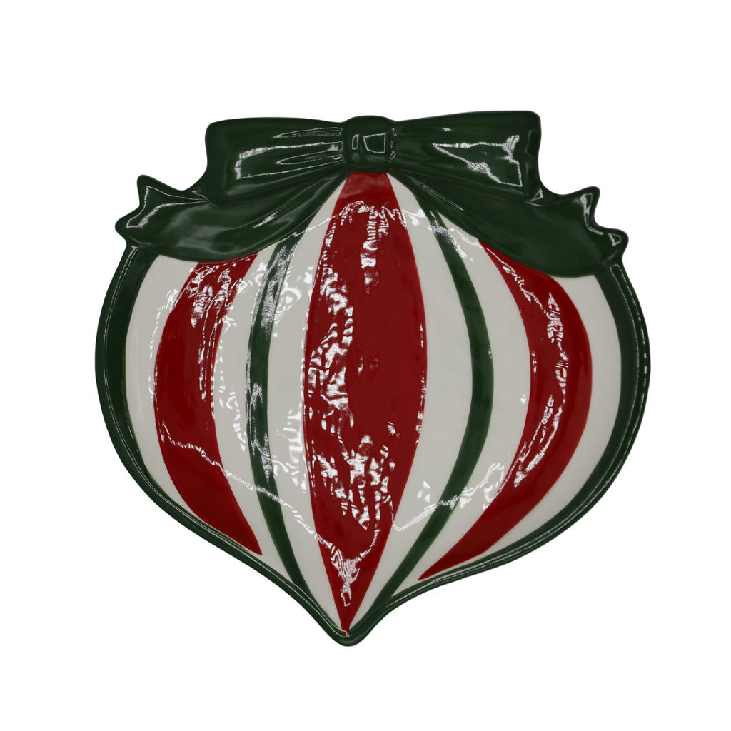 TALERZ CERAMICZNY ŚWIĄTECZNY BOMBKA DUŻY