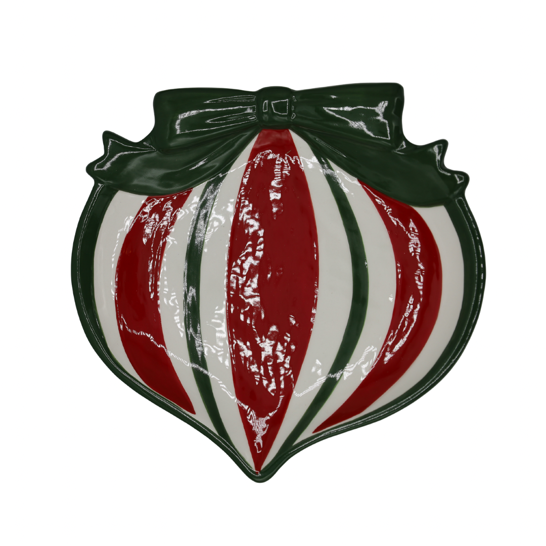 TALERZ CERAMICZNY ŚWIĄTECZNY BOMBKA DUŻY
