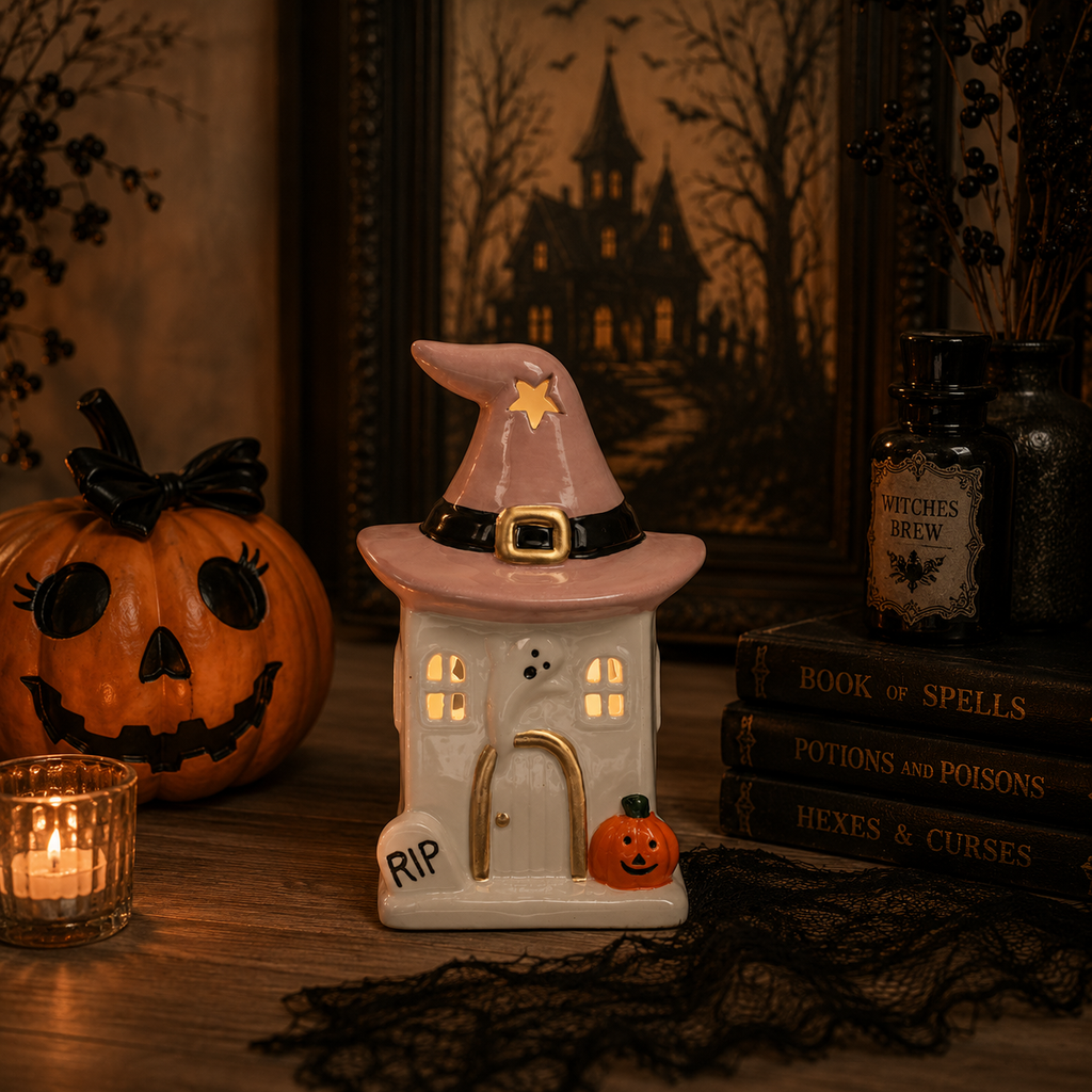 DOMEK CERAMICZNY HALLOWEEN NA T-LIGHT DUŻY